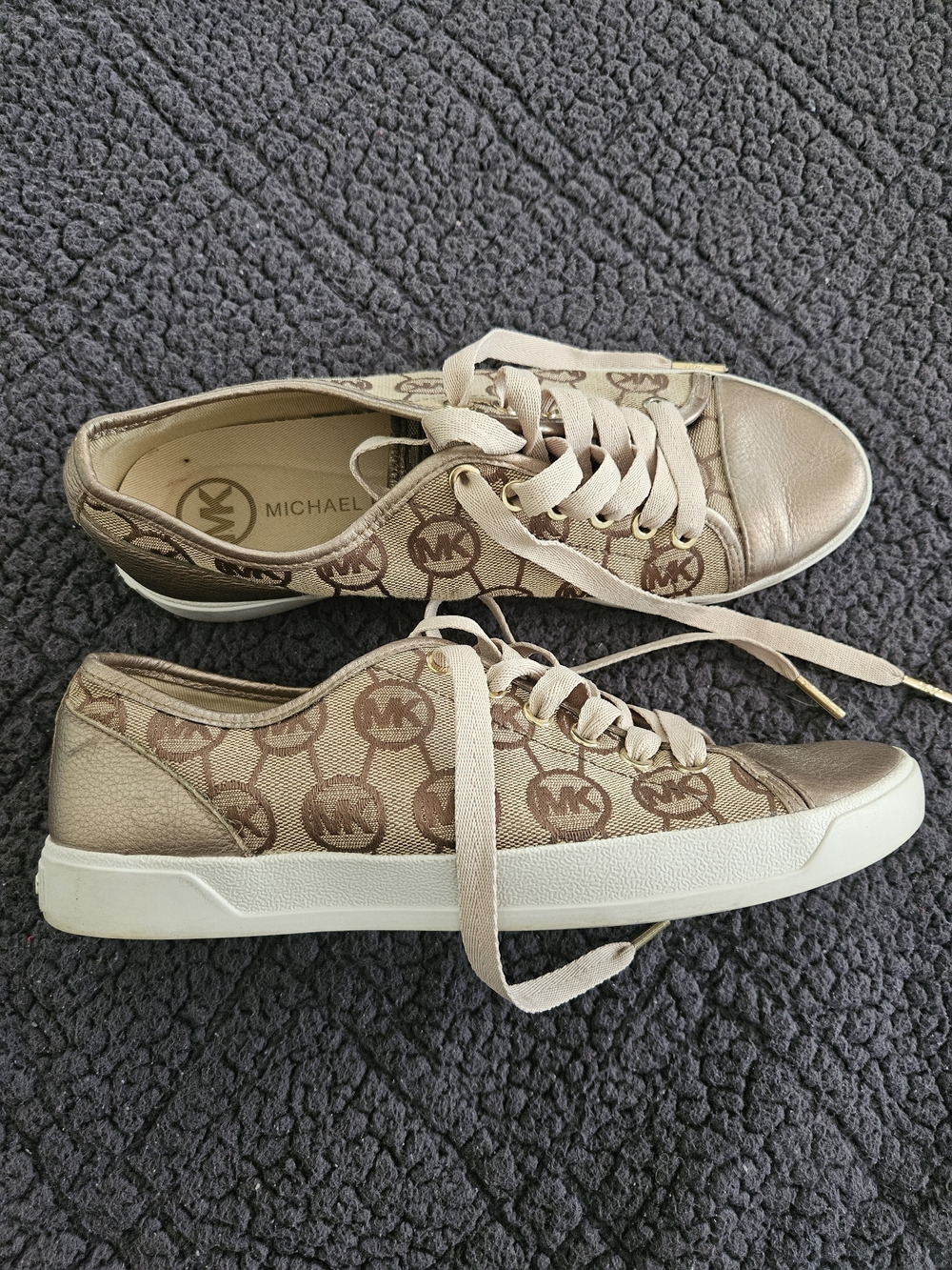 Michael Kors Beige Tan Logo Low-Top Sneakers